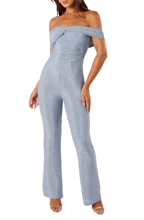 Petal & Pup Sharnie Off the Shoulder Jumpsuit Blue at Nordstrom,