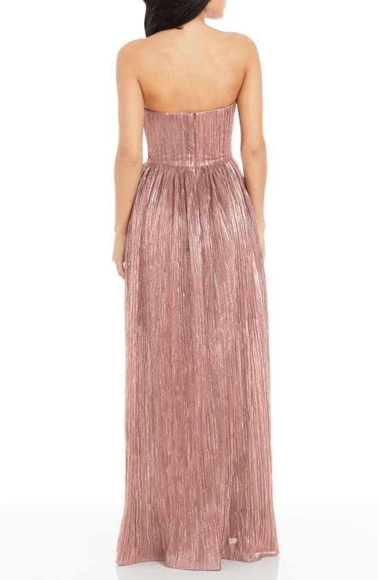 Shop Dress The Population Audrina Strapless Gown In Blush