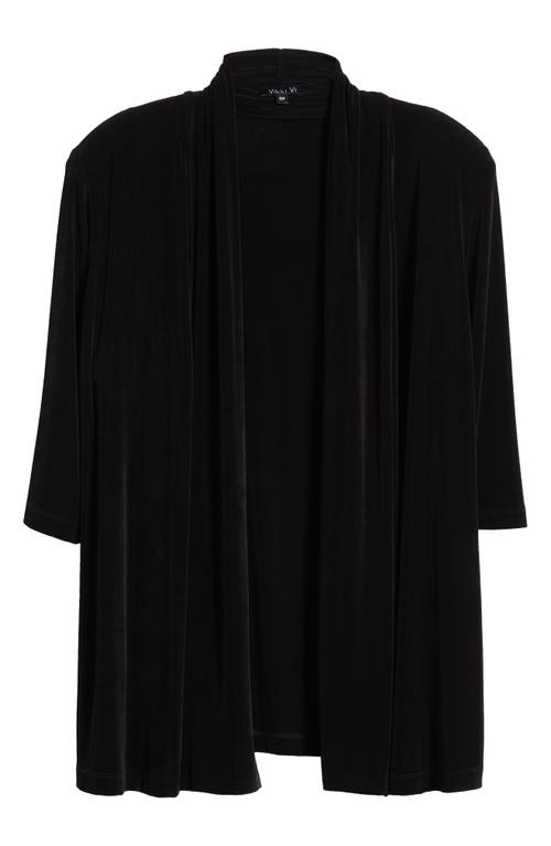 Vikki Vi Classic Knit Open Front Jacket In Black