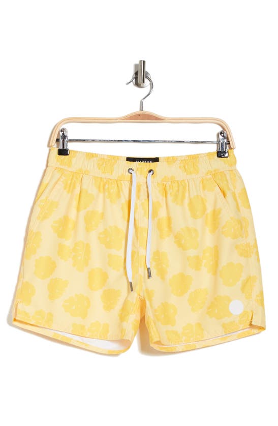 Shop Native Youth Volley Swim Shorts In Yellow