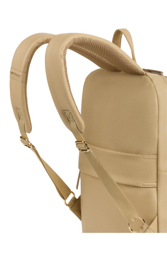 Shop Swissgear 9901 Faux Leather Laptop Backpack In Cream