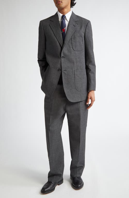 Shop Thom Browne Unstructured Virgin Wool Hopsack Sport Coat In Dark Grey