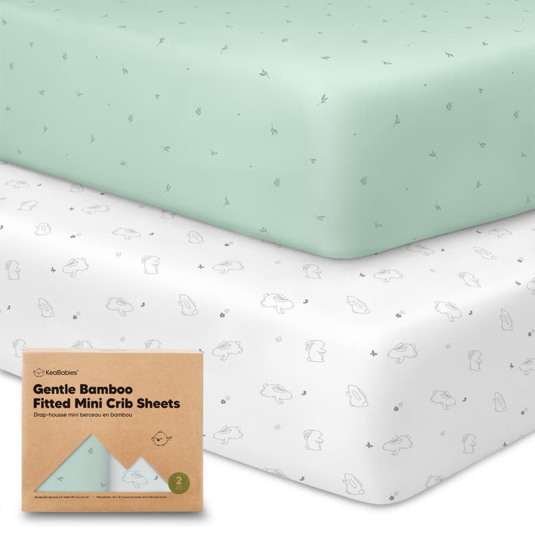 Shop Keababies Isla Fitted Mini Crib Sheets In Bunnies