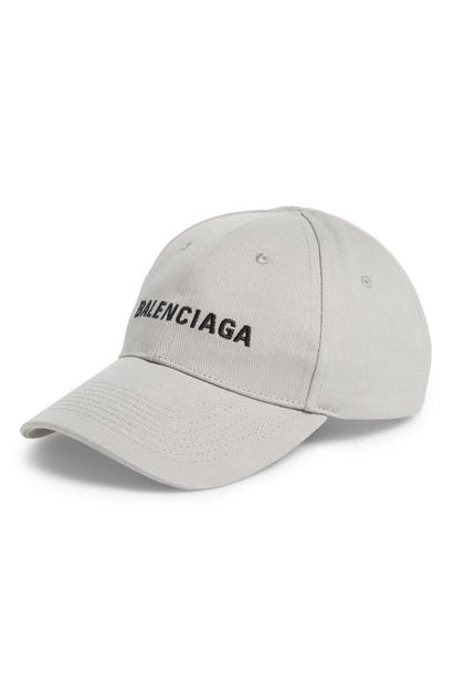 Balenciaga Embroidered Baseball Cap In Lead/black