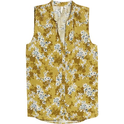 Treasure & Bond Floral Print Sleeveless Shirt, Green
