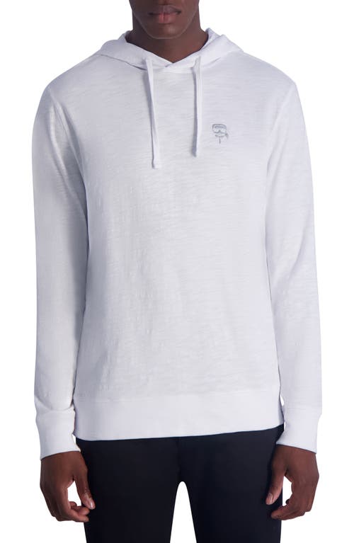 Karl Lagerfeld Paris Slub Hooded Long Sleeve T-Shirt at Nordstrom,