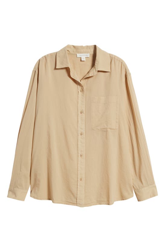 Shop Treasure & Bond Cotton Voile Button-up Shirt In Beige Khaki