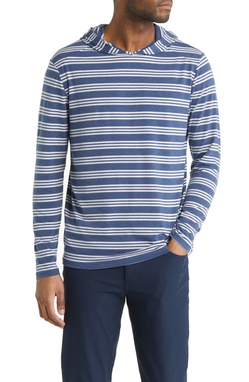 The Seabreeze Stripe Performance Hoodie in Navy Nautical Stripe