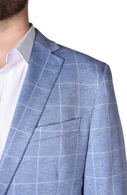 Savile Row Co Blue Windowpane Knit Sport Coat