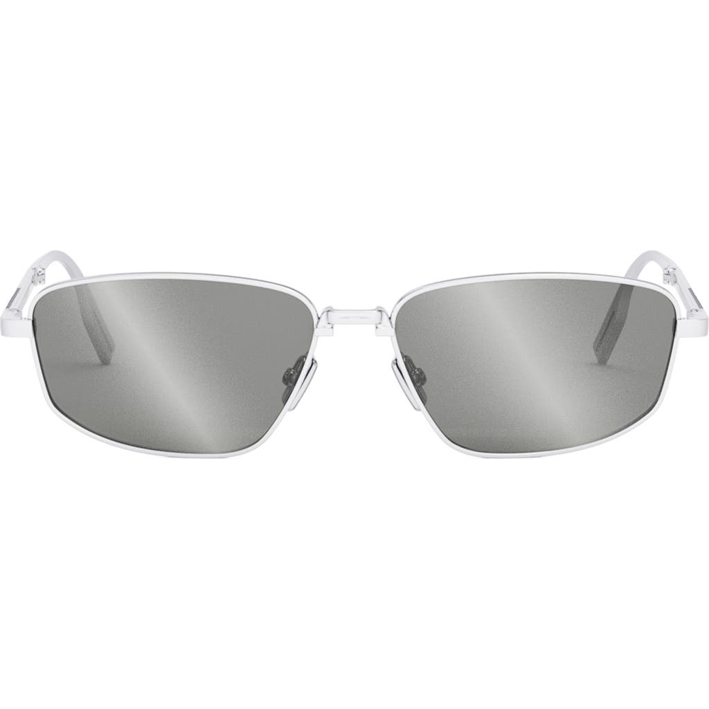 Dior '90 S1u 57mm Pilot Sunglasses In Shiny Palladium/smoke Mirror