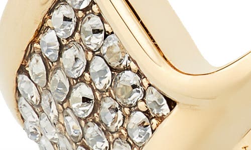 Shop Valentino Garavani Vlogo Cutout Crystal Embellished Ring In Mh5 Oro 18/crystal