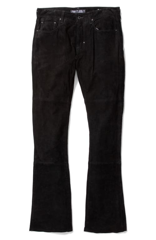 PRPS Rehab Flare Suede Pants Black at Nordstrom,