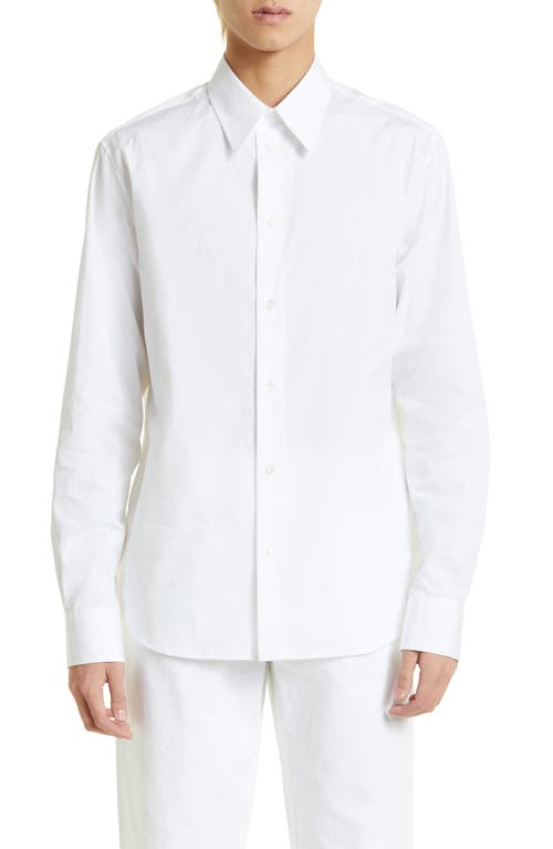 Bottega Veneta Classic Cotton Poplin Button-Up Shirt in White