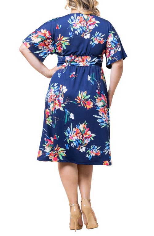 Kiyonna Gia Floral Midi Dress In Belize Blooms