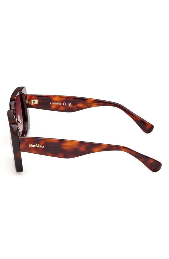 Max Mara 53mm Rectangular Sunglasses In Dark Havana / Brown