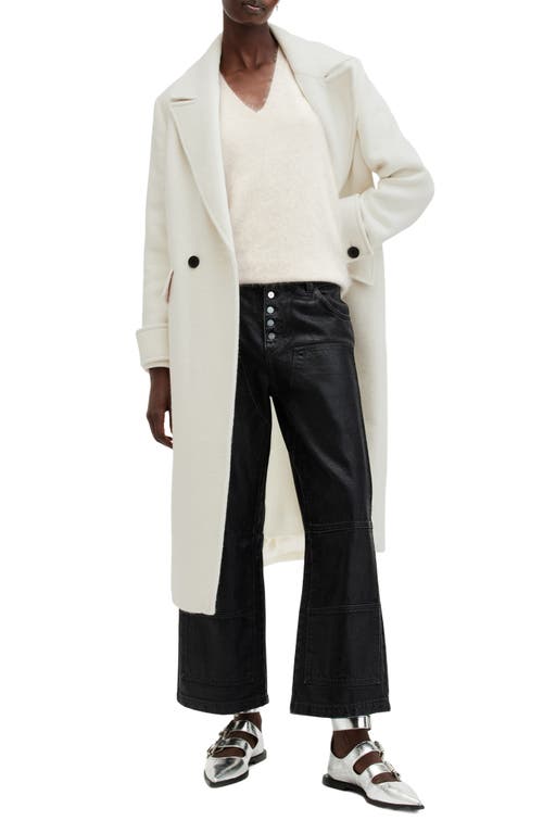 Shop Allsaints Mabel Double Breasted Coat In Desert White