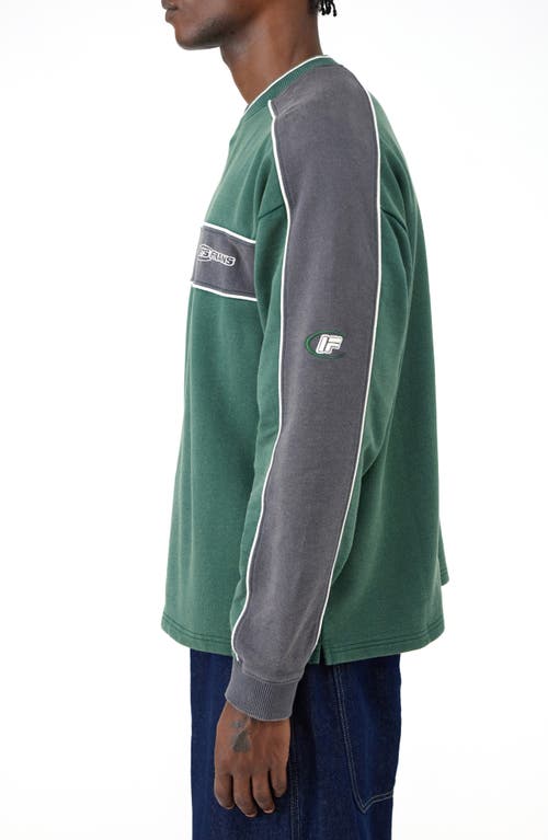 Shop Iets Frans Retro Panelled Cotton Sweatshirt In Forest Green