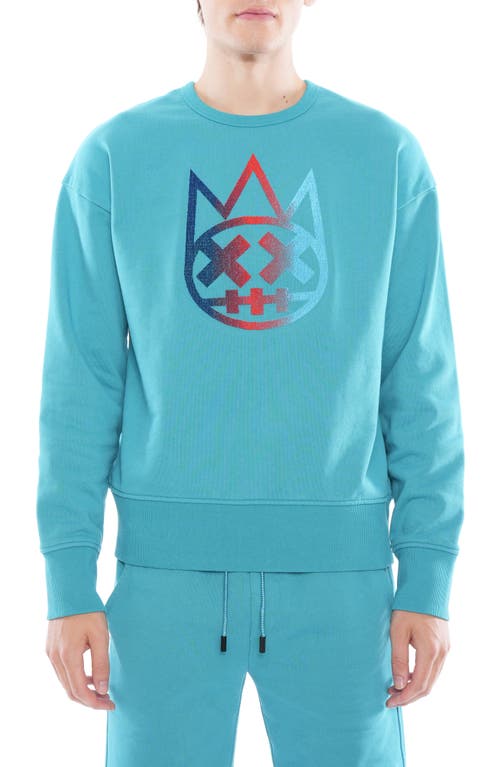 Cult of Individuality Oversize Shimuchan Crewneck Sweatshirt in Tile Blue