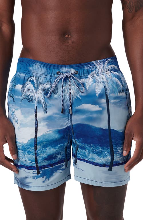 BUGATCHI BUGATCHI PRINT SWIM TRUNKS 