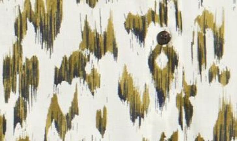 Scotch & Soda Oversized Printed Shirt In Brushed Ikat Army Green-6019