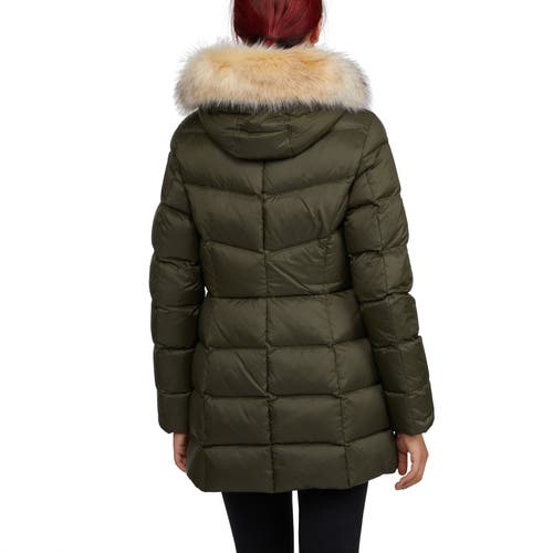 Pajar Women's Roxy Quilted Puffer With Detachable Faux Fur Trim In Military/crystal