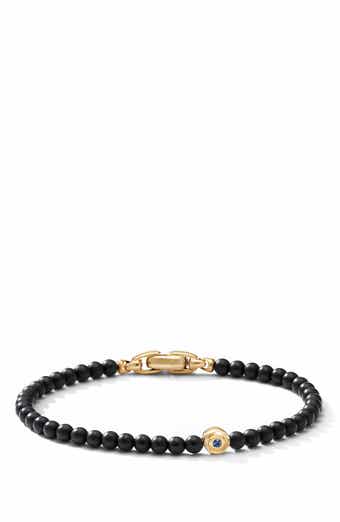 Spiritual beads evil eye bracelet top with black onyx and sapphires