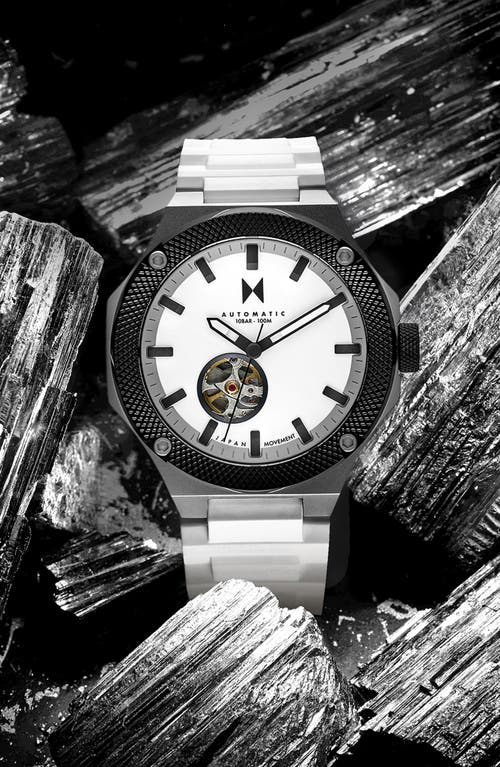 Shop Mvmt Raptor Automatic Silicone Strap Watch, 46.5mm In White