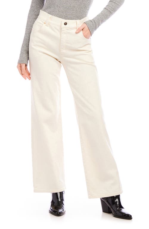 Shop Karen Kane Wide Leg Jeans In Natural