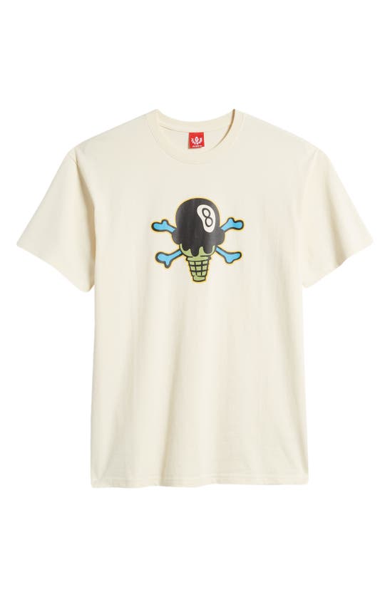 Shop Icecream Eight-ball Cotton Graphic T-shirt In Antique White