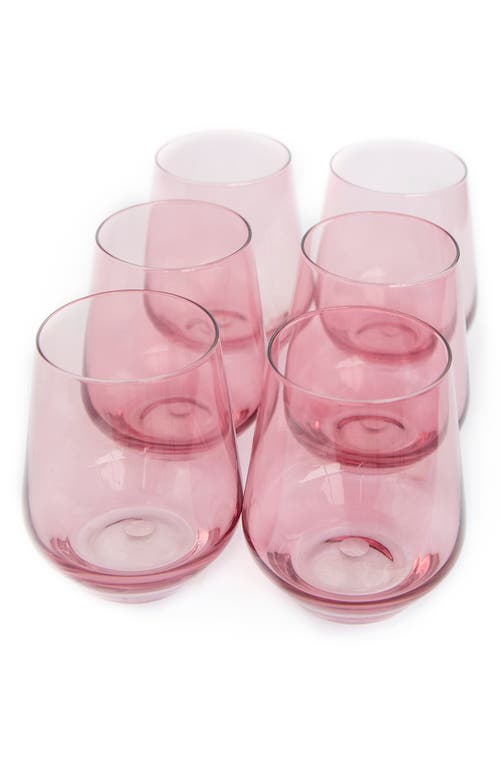 Estelle Colored Glass Set of Stemless Wineglasses in Rose at Nordstrom