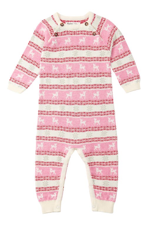 Hatley Doe Fair Isle Jacquard Sweater Romper in Natural 