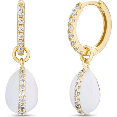 Lesa Michele Enamel Puka Shell Drop Earrings