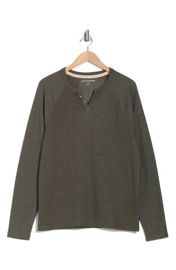 Lucky Brand Mélange Crewneck Sweater In Olive Night