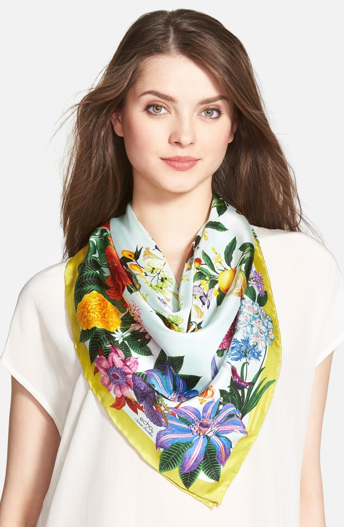 Echo 'Secret Garden' Silk Square Scarf Nordstrom