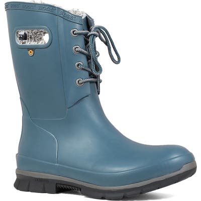 Bogs Amanda Plush Waterproof Rain Boot, Blue