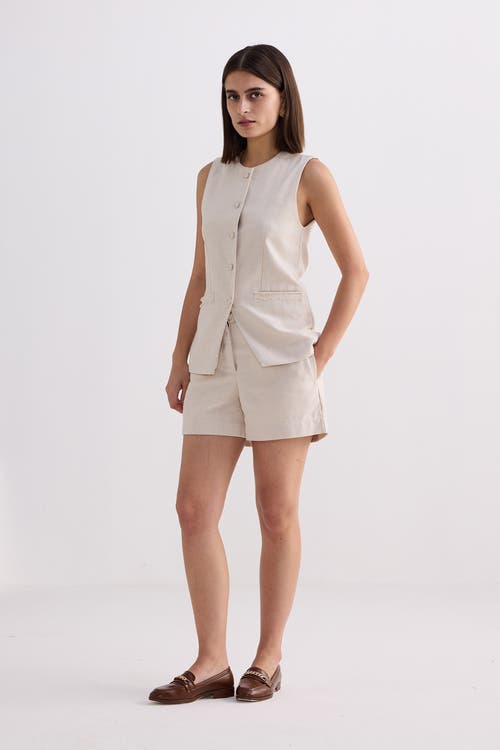 Reistor Cotton Tweed Vest Jacket In Chestnut Twist