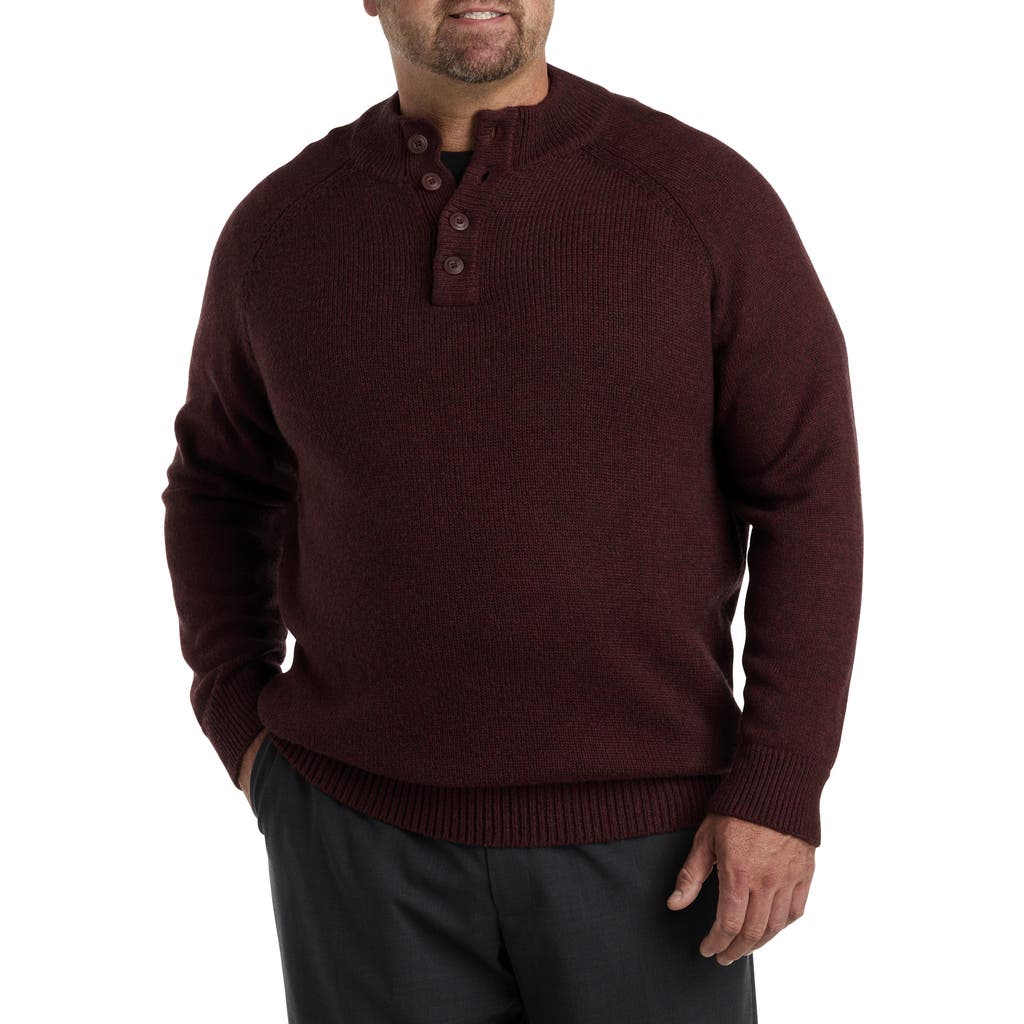 Synrgy By Dxl Mockneck Sweater In Merlot Heather