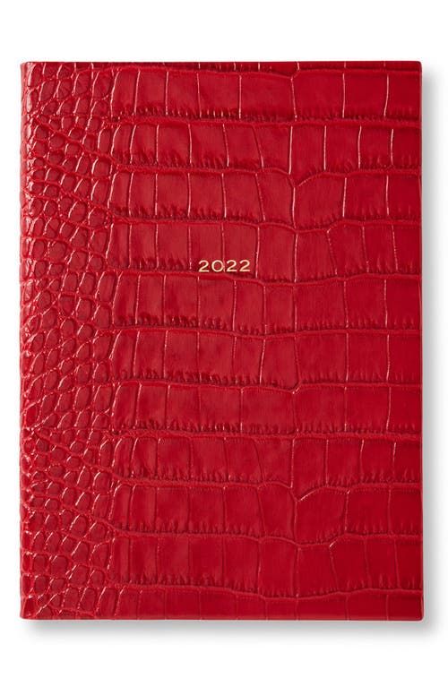 Smythson Smythoson Mara Soho Croc Embossed Leather 2022 Diary In Red At Nordstrom