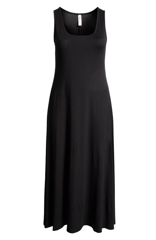 Shop 24seven Comfort Apparel Stretch A-line Tank Dress In Black