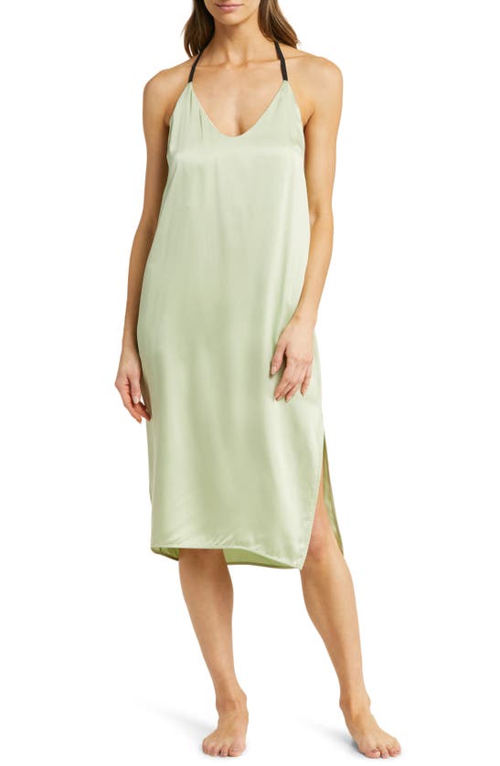 Lunya Washable Silk Slipdress Nightgown In Ethereal Green