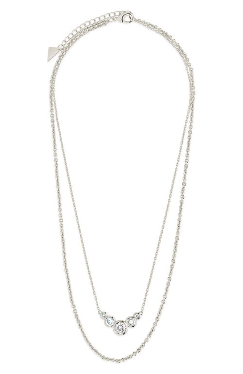 Sterling Forever Eileen Layered Necklace In Silver