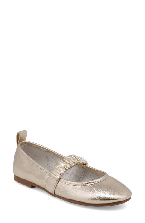 Mia Uliana Mary Jane Flat In Soft Gold