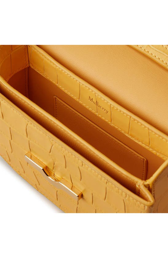 Mulberry Small Pimlico Matte Croc Embossed Leather Satchel In Yellow