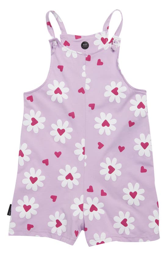 Dot Australia Kids' Daisy Heart Cotton Romper In Lilac