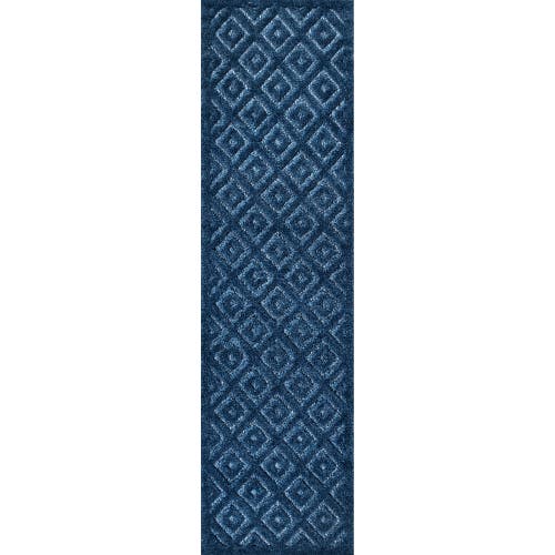 Jonathan Y Portmany Neutral Diamond Trellis Indoor/outdoor Area Rug In Navy