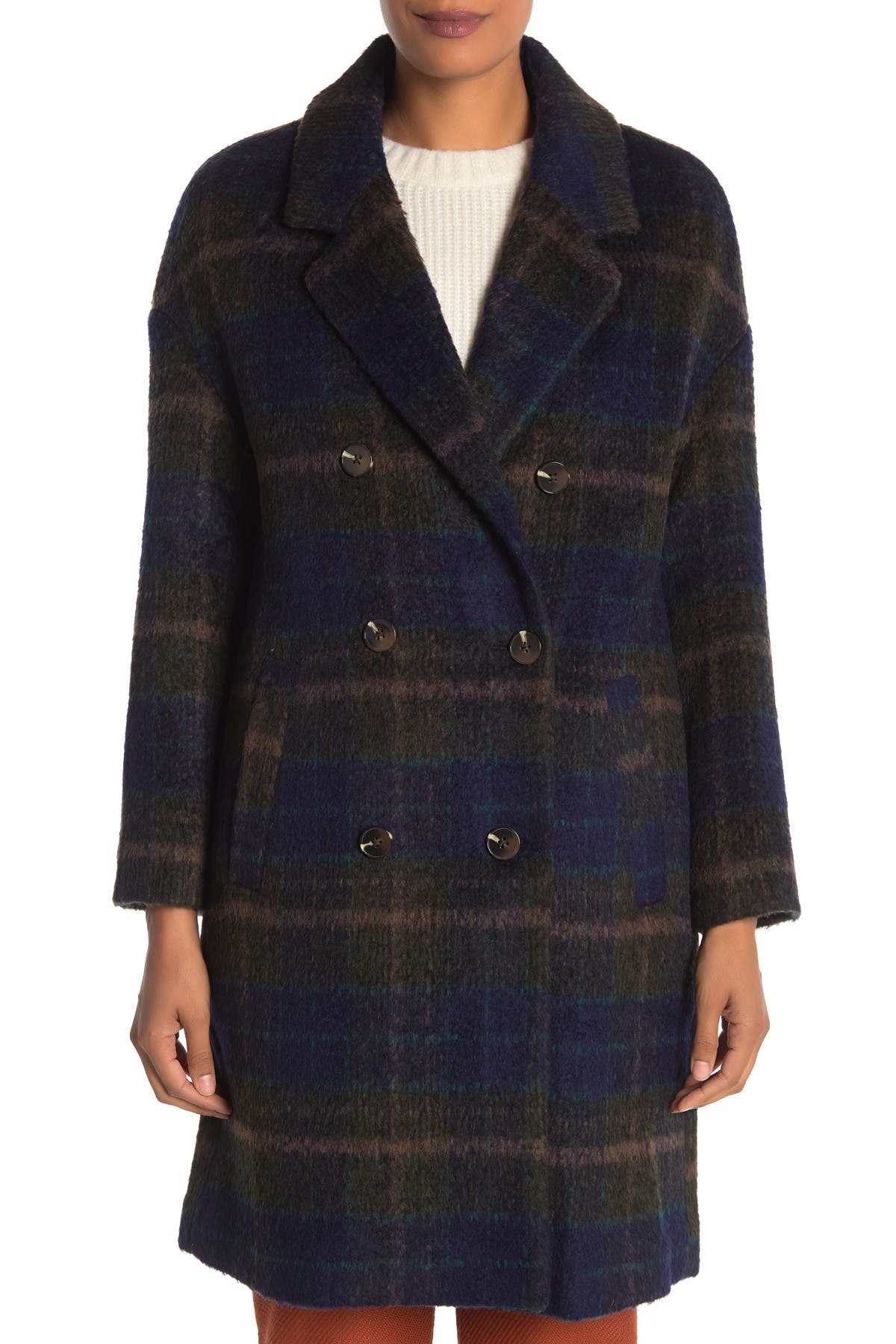 Andrew Marc | Plaid Double Breasted Coat | Nordstrom Rack