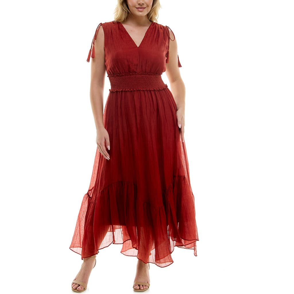 TAYLOR DRESSES TAYLOR DRESSES SMOCKED MAXI DRESS