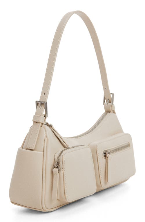 Faux Leather Shoulder Bag in White