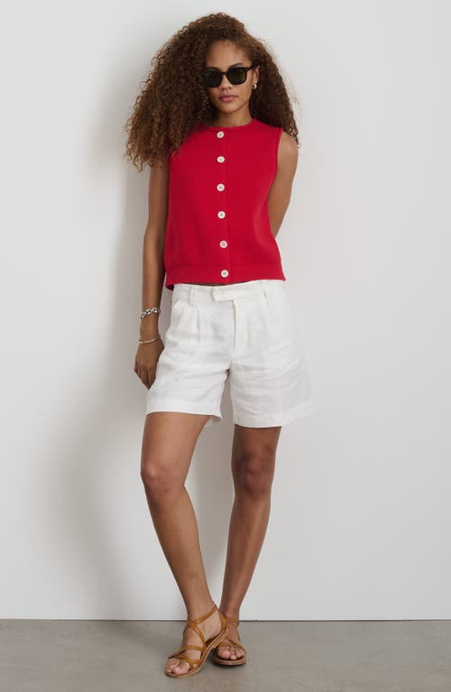 Alex Mill Soho Scoop Linen Cotton Vest In Crimson In Red