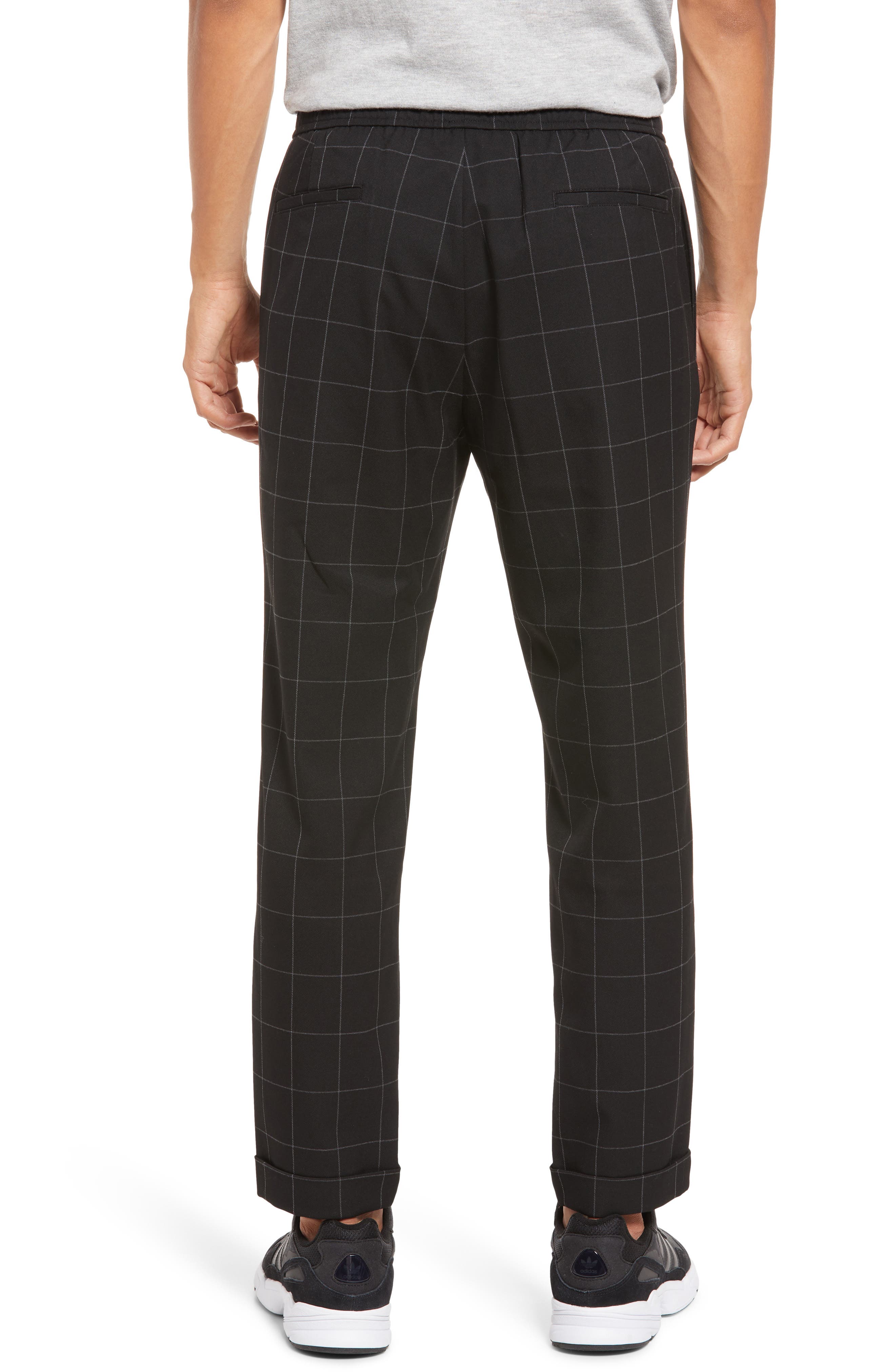 checkered stretch pants
